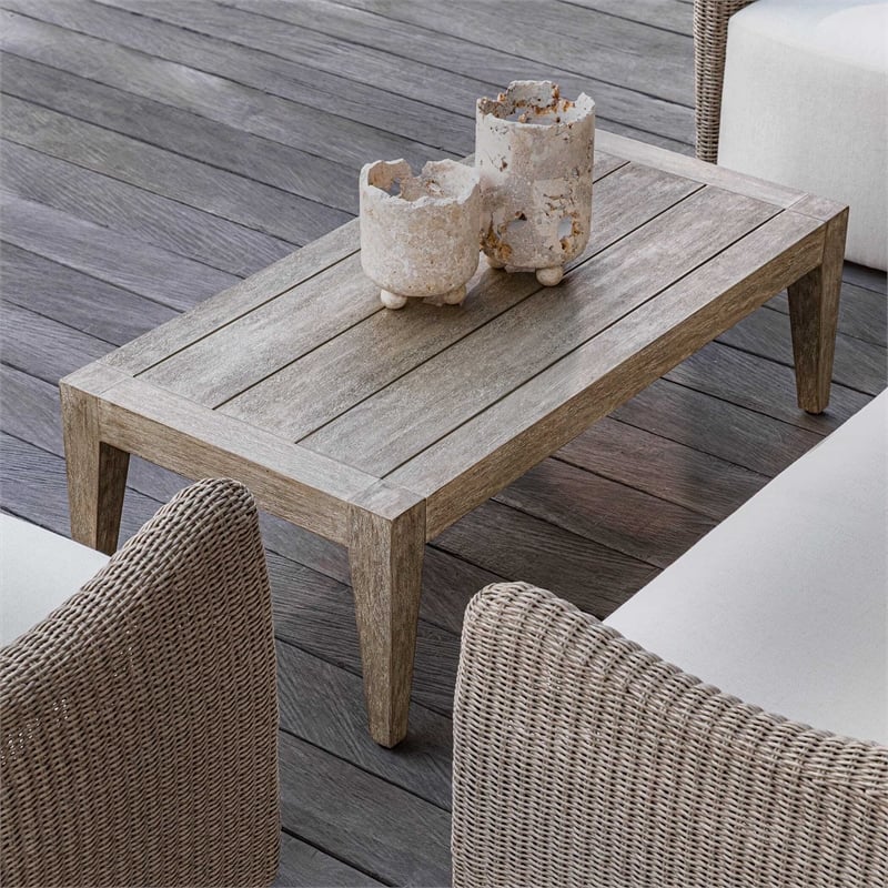 Uttermost Kirkham Indoor-Outdoor Wood Coffee Table in Brown
