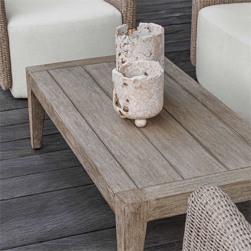 Uttermost Kirkham Indoor-Outdoor Wood Coffee Table in Brown