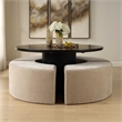 Uttermost Khai Rounded Plush Dining Bench in Brown