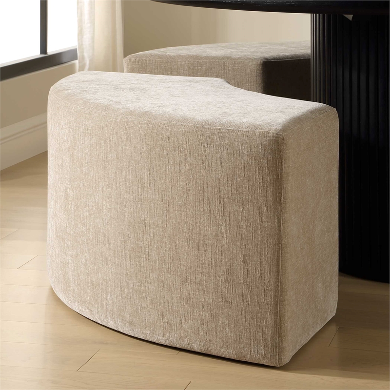Uttermost Khai Rounded Plush Dining Bench in Brown
