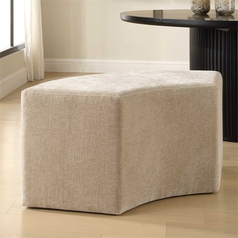 Uttermost Khai Rounded Plush Dining Bench in Brown