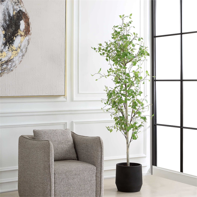 Uttermost Boreal Potted Birch Tree in Black