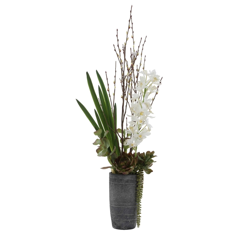 Uttermost Eterna Orchid Centerpiece Vase in Gray