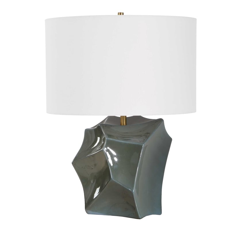 Uttermost Prisma Table Lamp in Smoky Blue with Bronze Accents
