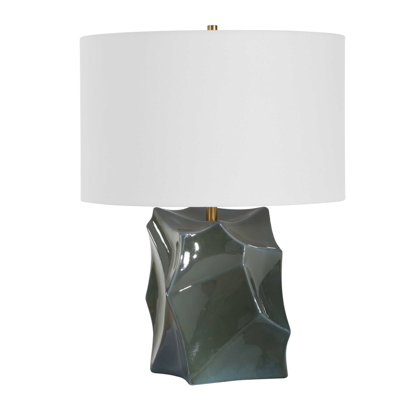 Uttermost Prisma Table Lamp in Smoky Blue with Bronze Accents