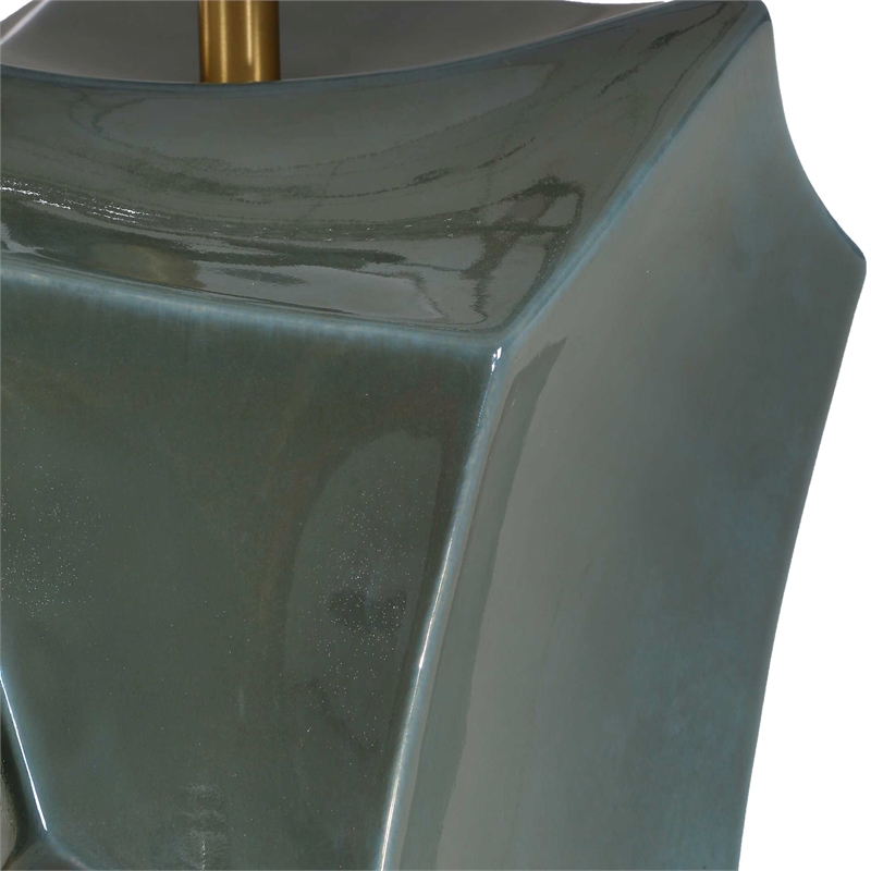 Uttermost Prisma Table Lamp in Smoky Blue with Bronze Accents