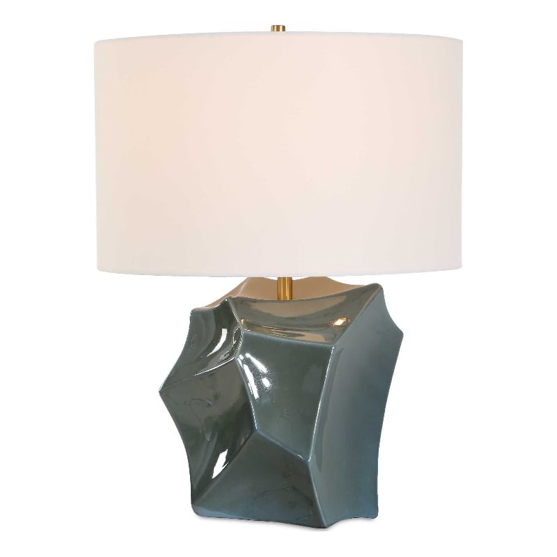 Uttermost Prisma Table Lamp in Smoky Blue with Bronze Accents