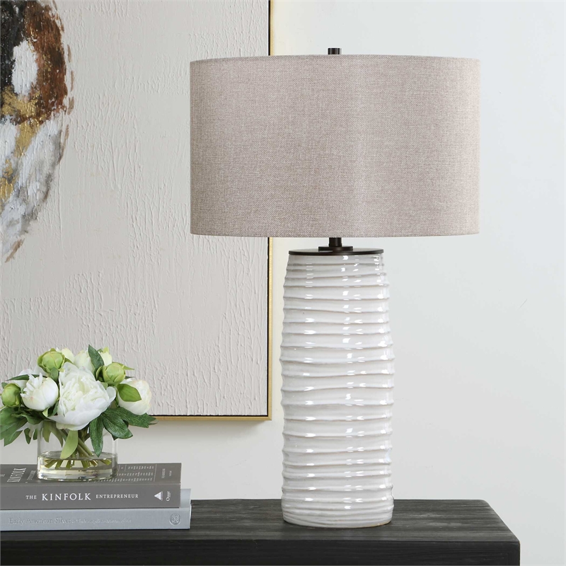 Uttermost Barat Ceramic Table Lamp in White