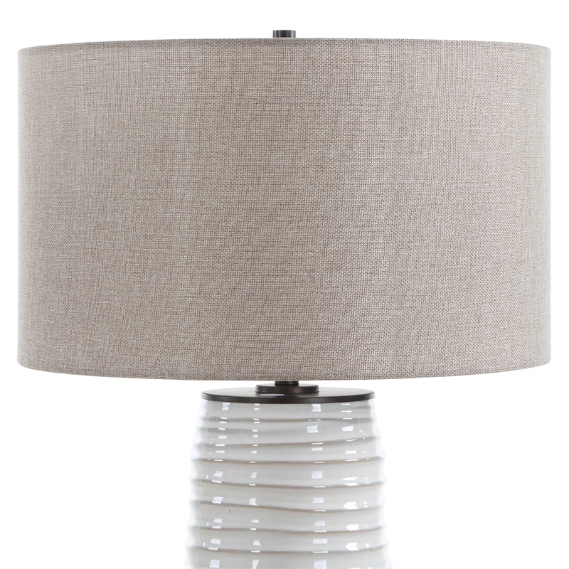 Uttermost Barat Ceramic Table Lamp in White