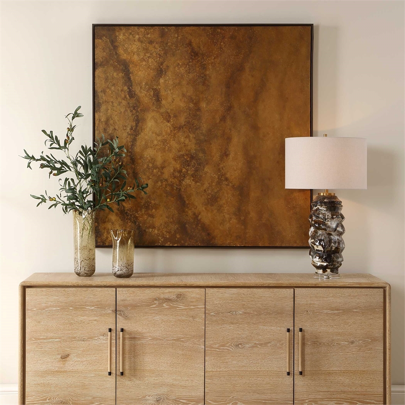 Uttermost Burn Hand Painted Canvas in Multi-Color