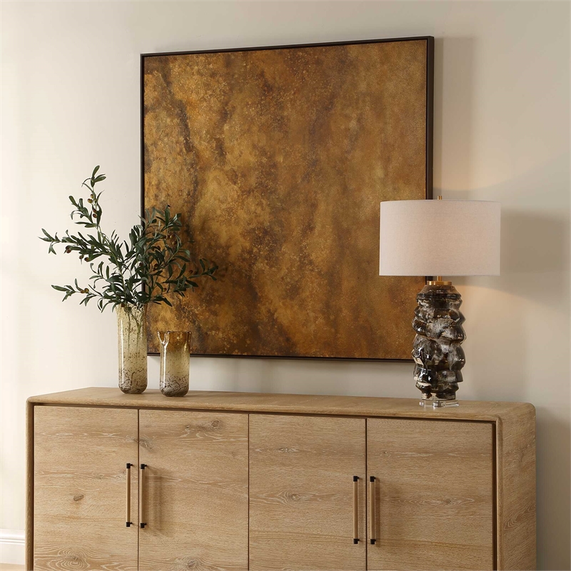 Uttermost Burn Hand Painted Canvas in Multi-Color