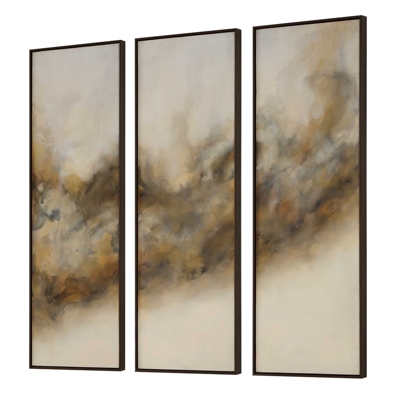 Uttermost Smoke Break Hand Painted Modern Art in Multi-Color (Set of 3)