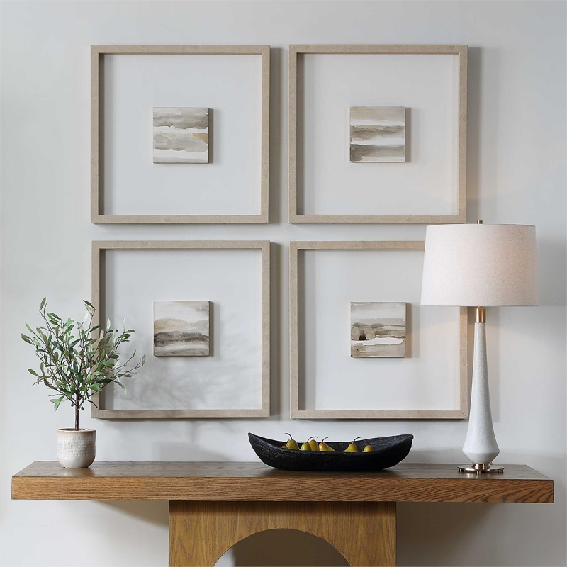 Uttermost Studying Sepia Hand Painted Canvases in Multi-Color (Set of 4)