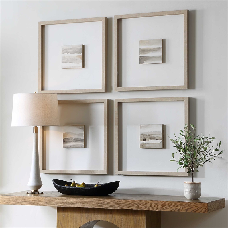 Uttermost Studying Sepia Hand Painted Canvases in Multi-Color (Set of 4)