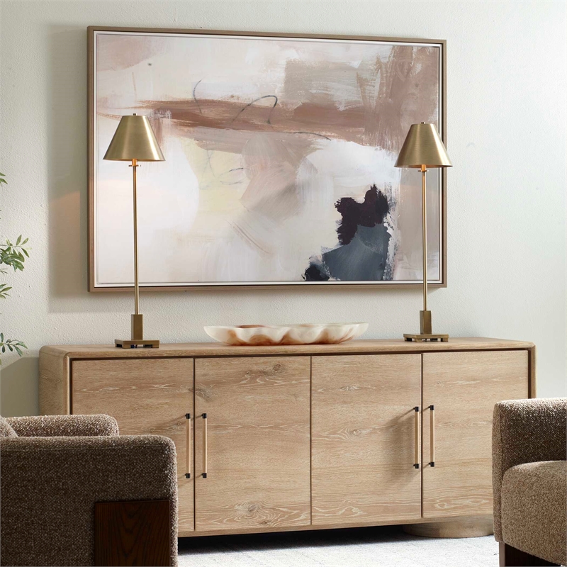 Uttermost Bluster Framed Abstract Canvas in Multi-Color