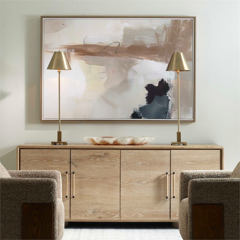 Uttermost Bluster Framed Abstract Canvas in Multi-Color