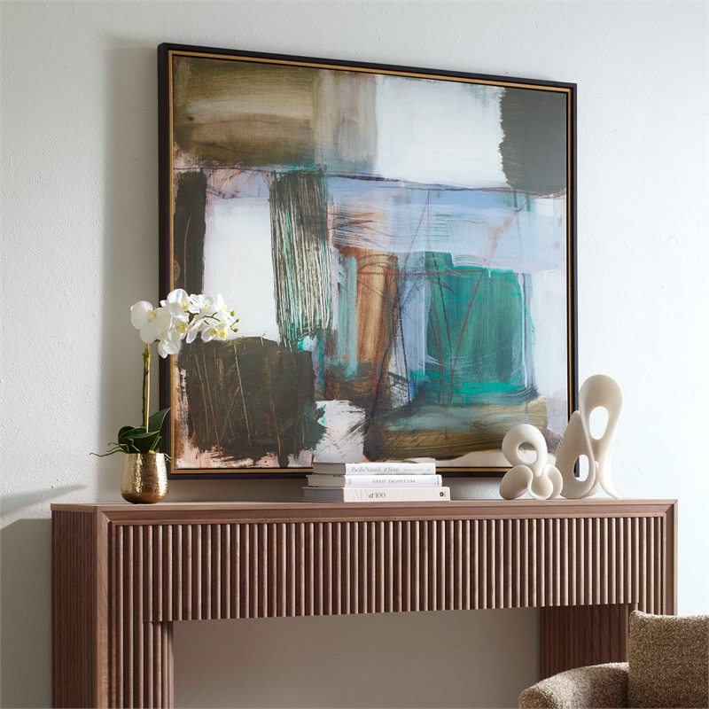 Uttermost Green Fields Framed Abstract Canvas in Multi-Color