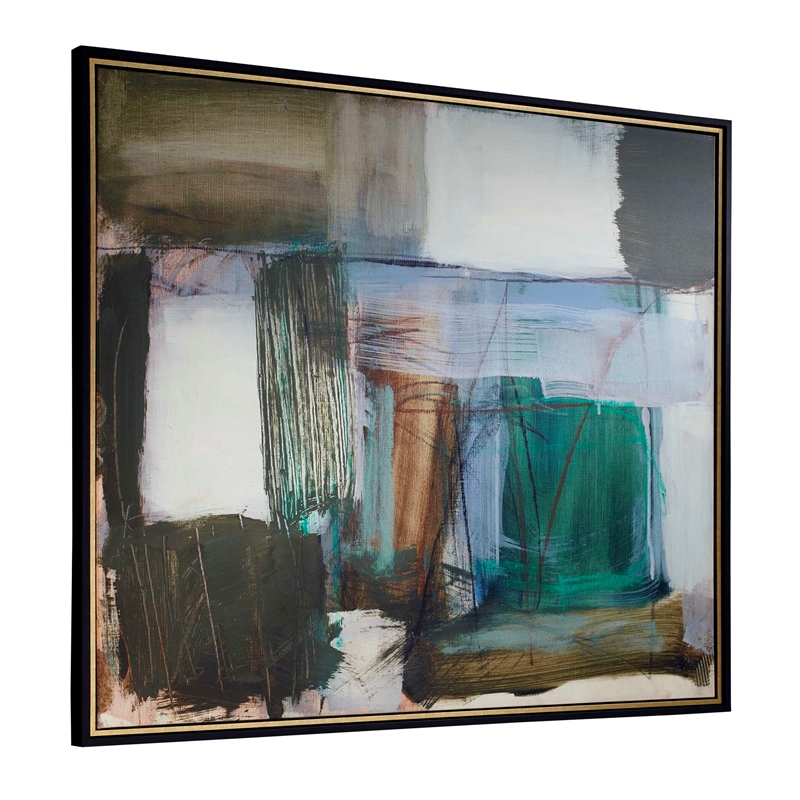 Uttermost Green Fields Framed Abstract Canvas in Multi-Color