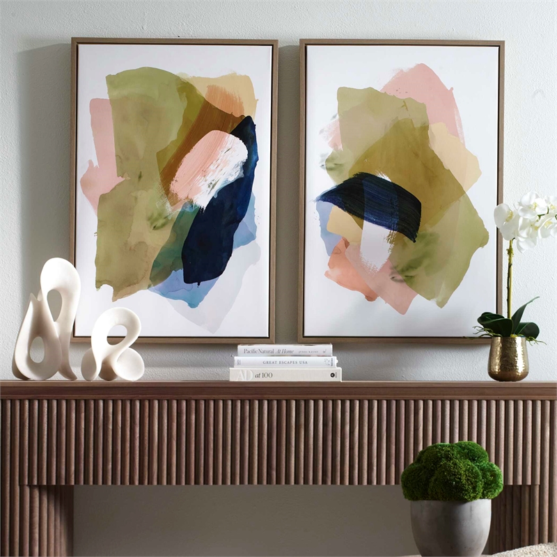 Uttermost Abstract Afternoon Framed Canvases in Multi-Color (Set of 2)