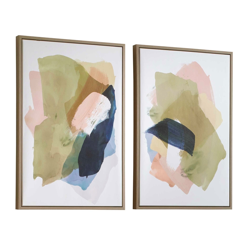 Uttermost Abstract Afternoon Framed Canvases in Multi-Color (Set of 2)