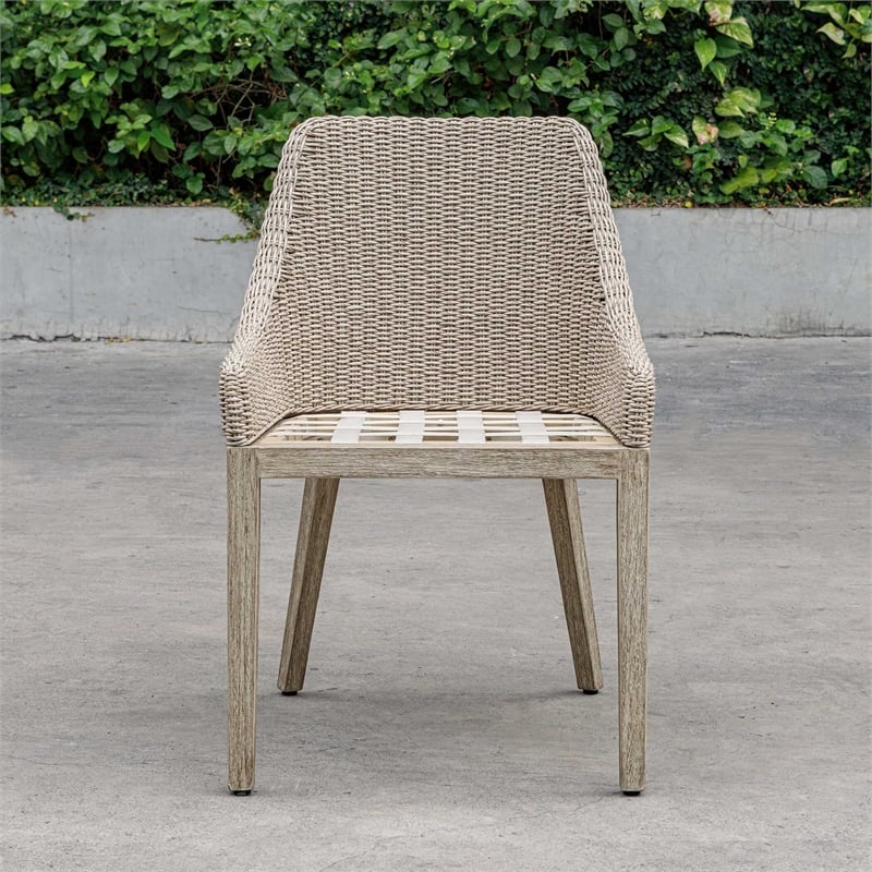 Uttermost Paloma Outdoor Wicker Dining Chair in Gray