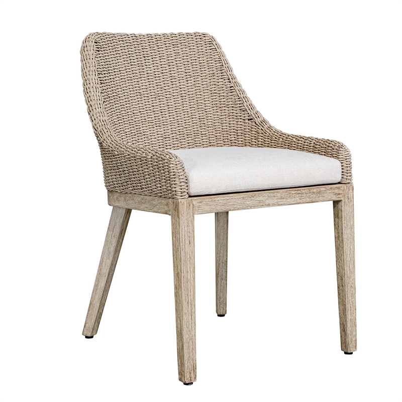 Uttermost Paloma Outdoor Wicker Dining Chair in Gray