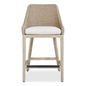 Uttermost Paloma Outdoor Wicker Counter Stool in Gray