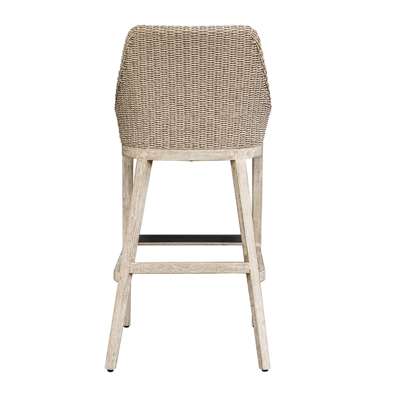 Uttermost Paloma Outdoor Wicker Bar Stool in Gray