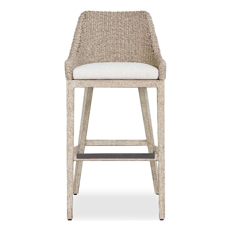 Uttermost Paloma Outdoor Wicker Bar Stool in Gray