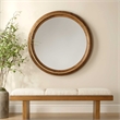 Uttermost Frontier Round Wood Mirror in Brown