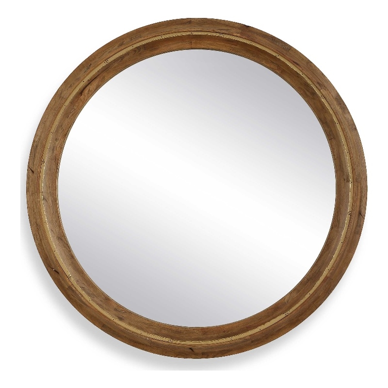 Uttermost Frontier Round Wood Mirror in Brown