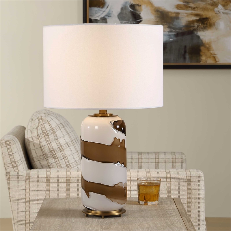 Uttermost Ararat Swirl Table Lamp in Brown
