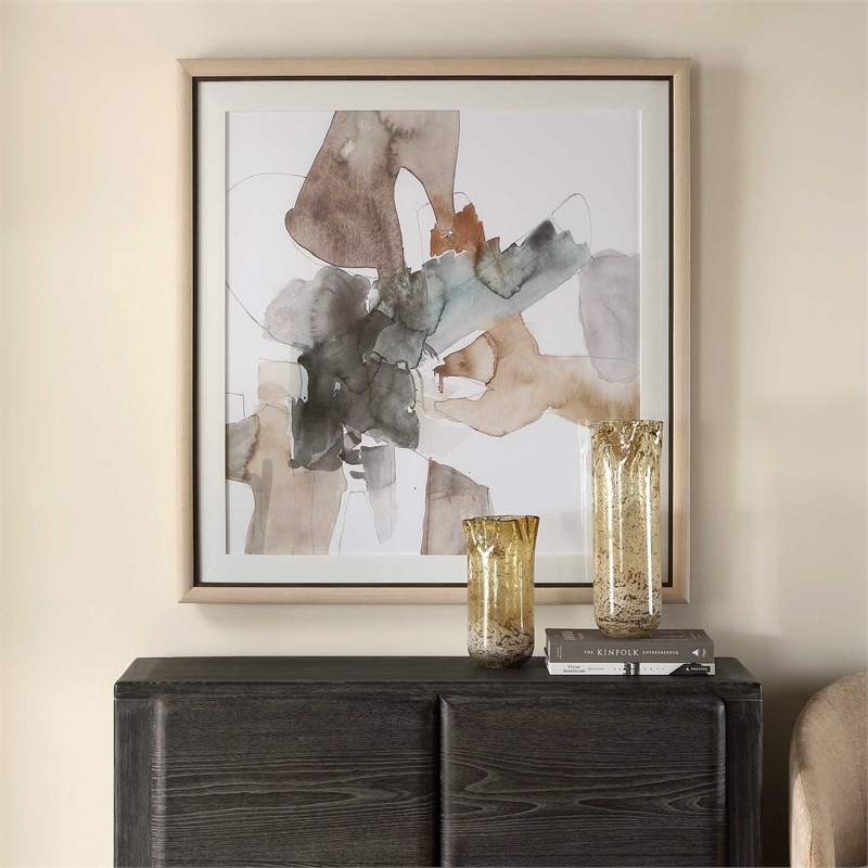 Uttermost Cohesion Framed Abstract Print in Multi-Color