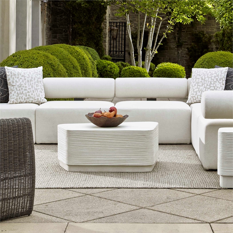 Uttermost Saltwater Concrete Coffee Table in White