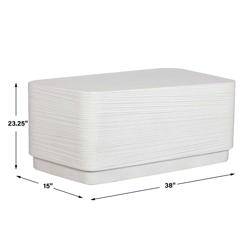 Uttermost Saltwater Concrete Coffee Table in White