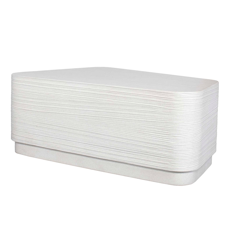 Uttermost Saltwater Concrete Coffee Table in White