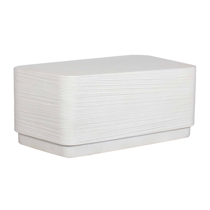 Uttermost Saltwater Concrete Coffee Table in White