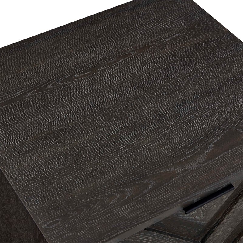 Uttermost Barrett Dark Charcoal Oak Cabinet in Black