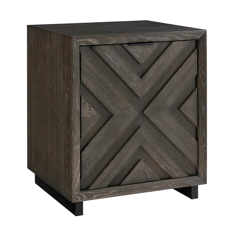 Uttermost Barrett Dark Charcoal Oak Cabinet in Black