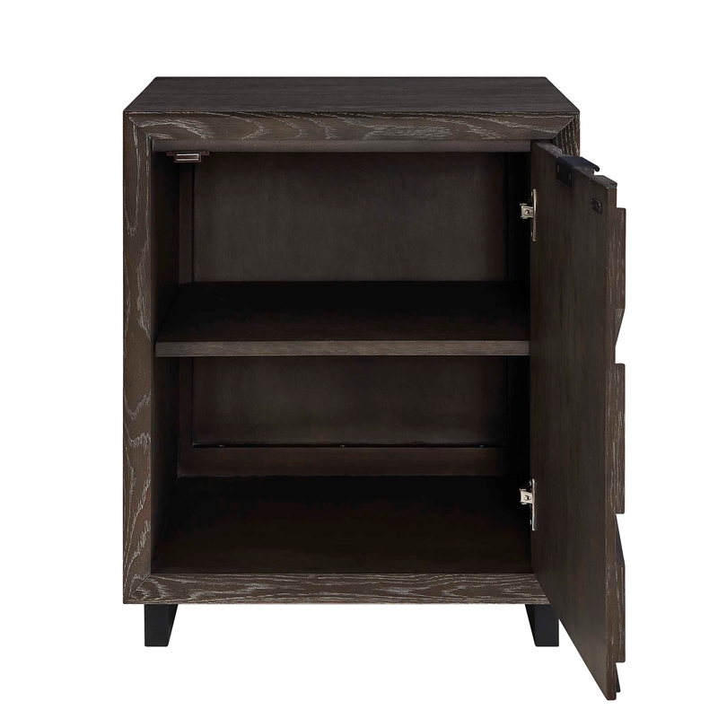 Uttermost Barrett Dark Charcoal Oak Cabinet in Black