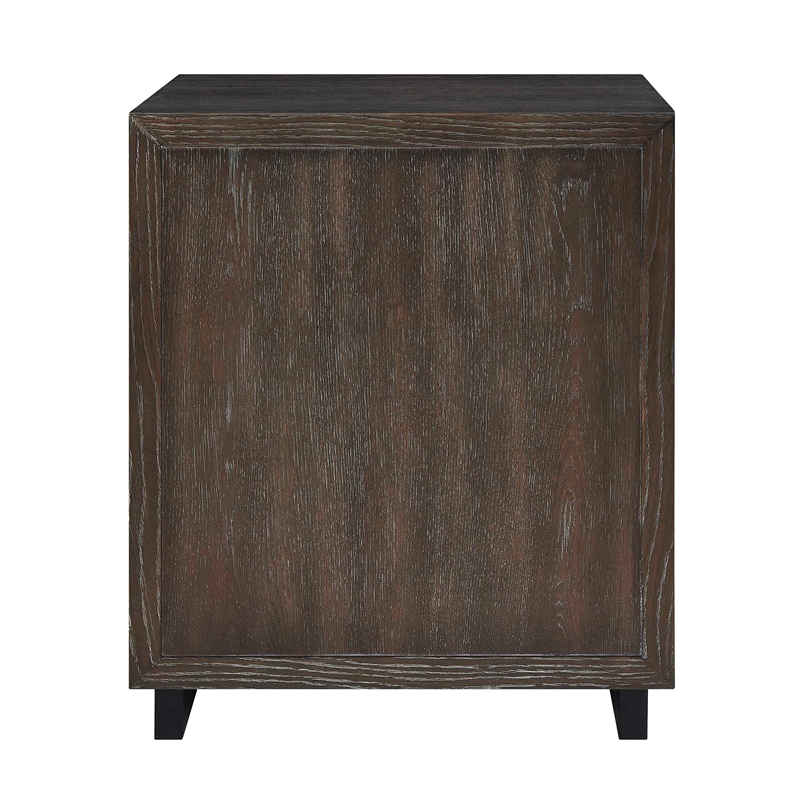 Uttermost Barrett Dark Charcoal Oak Cabinet in Black