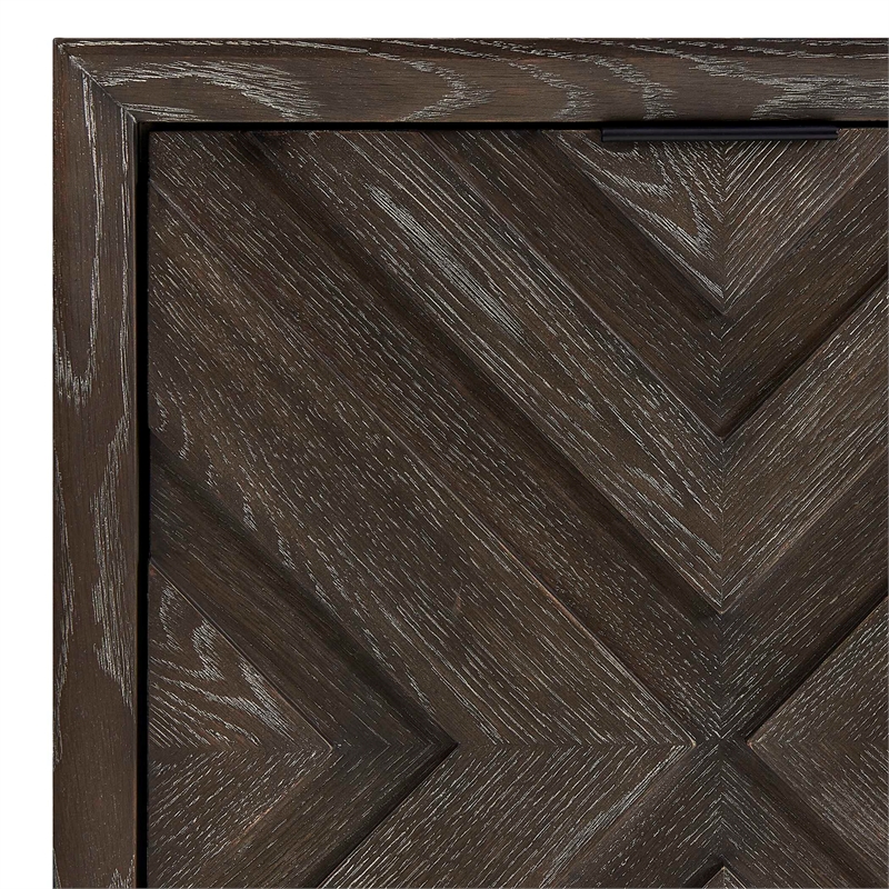 Uttermost Barrett Dark Charcoal Oak Cabinet in Black