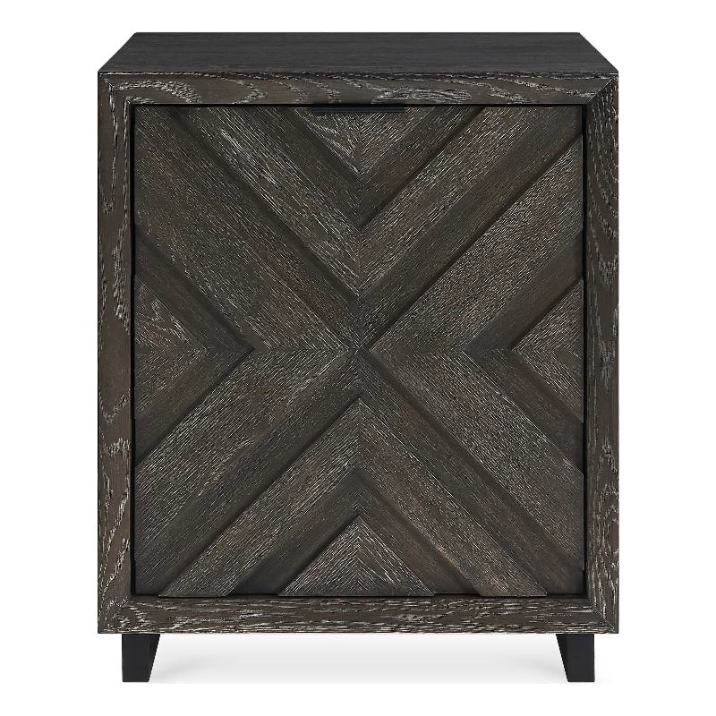 Uttermost Barrett Dark Charcoal Oak Cabinet in Black