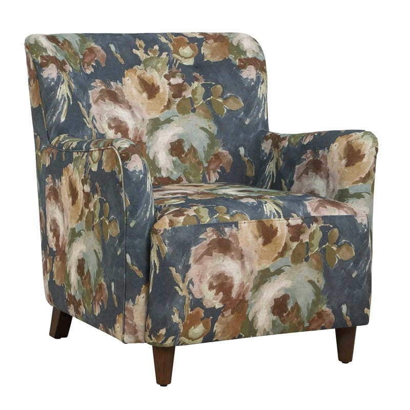 Uttermost Lainey Floral Upholstered Armchair in Blue