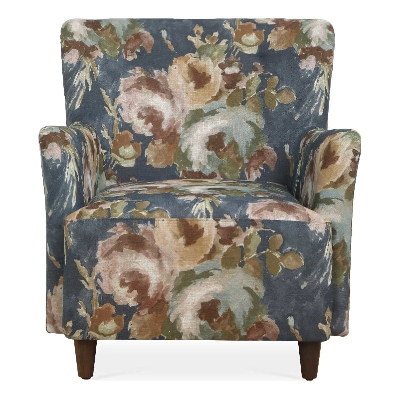 Uttermost Lainey Floral Upholstered Armchair in Blue