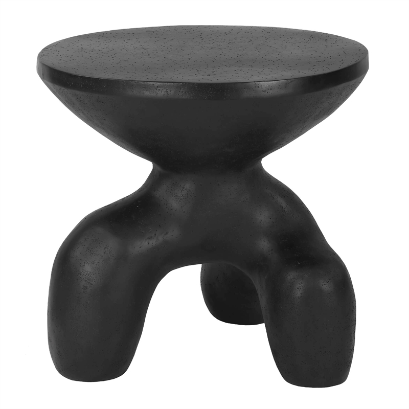 Uttermost Veta Indoor-Outdoor Organic Design Accent Table in Black
