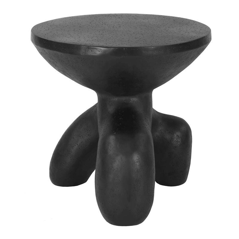 Uttermost Veta Indoor-Outdoor Organic Design Accent Table in Black