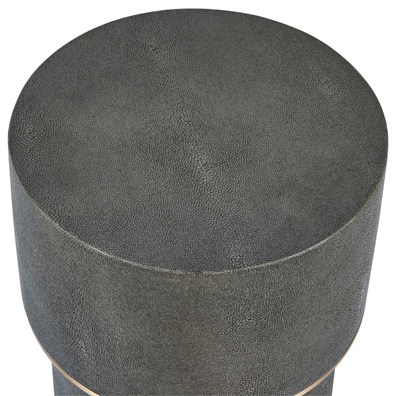 Uttermost Wessex Charcoal Drink Table with Brass Accents