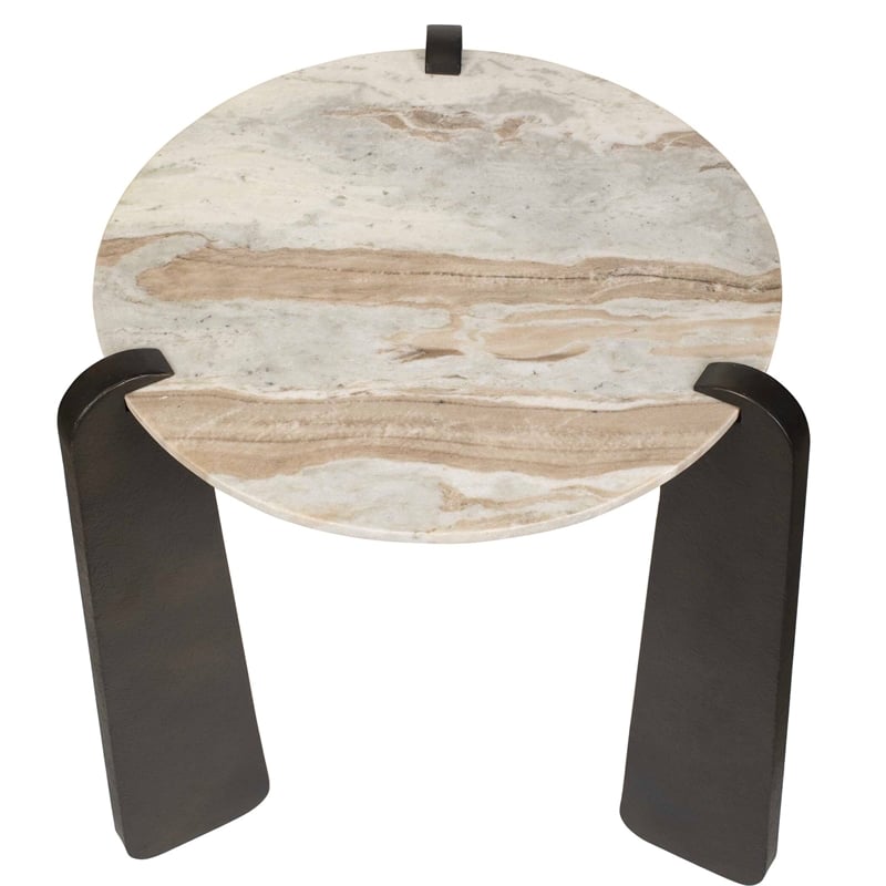 Uttermost Talud Modern Marble Side Table in Bronze