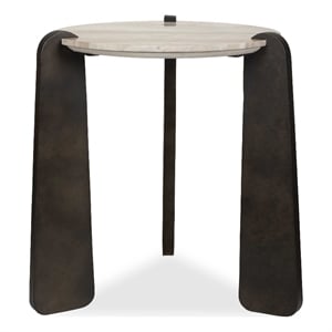 Uttermost Talud Modern Marble Side Table in Bronze